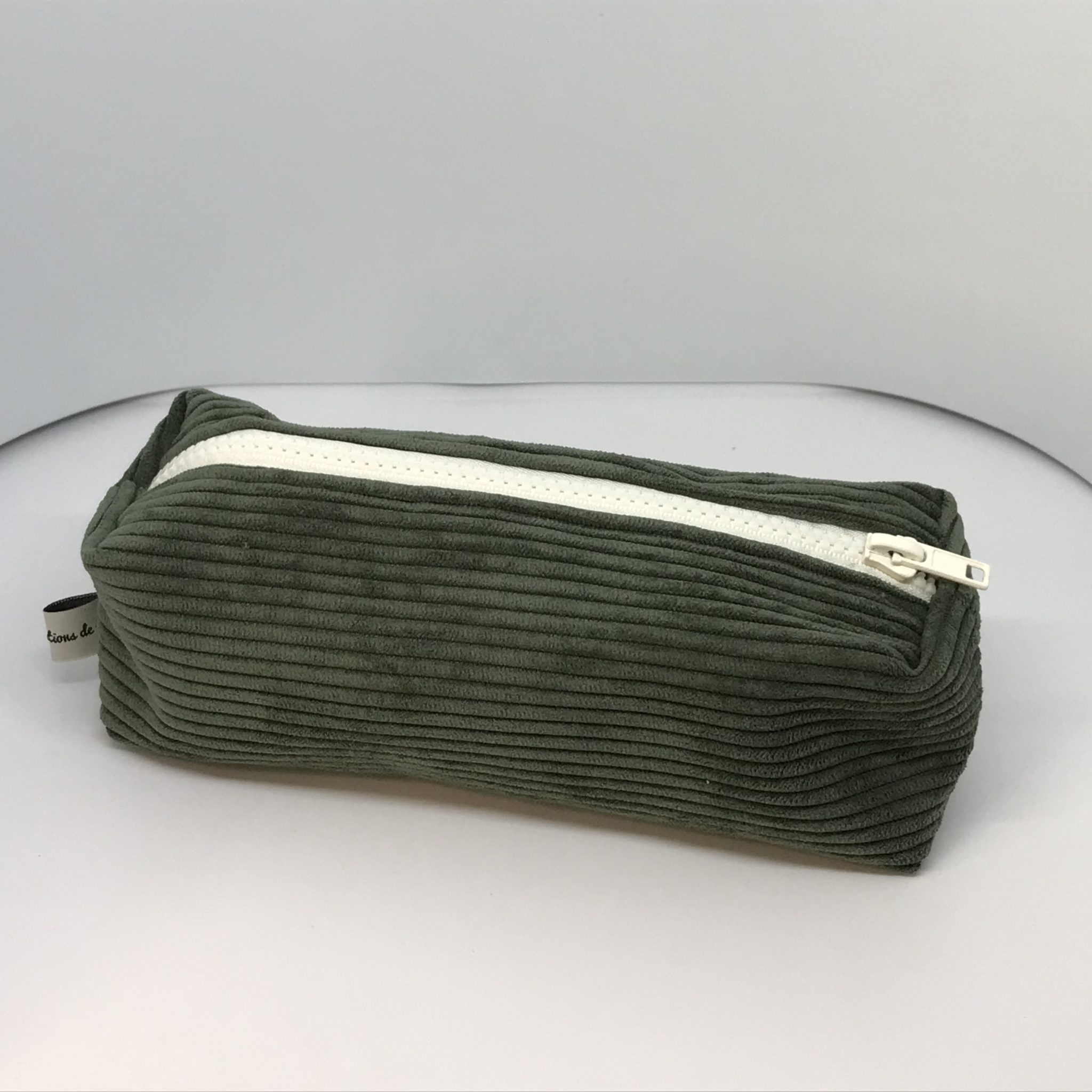 Trousse à Crayons En Velours Côtelé - 21.5 X 6 X 6 Cm, Fermeture éclair, Pour école, Bureau, Voyage - 6