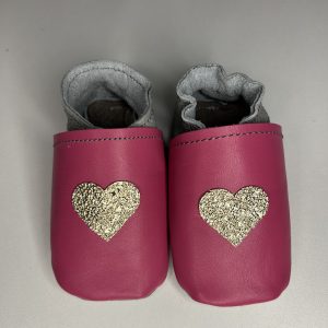 Chaussons en CUIR rose